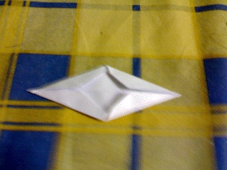 Four corners folded to the middle