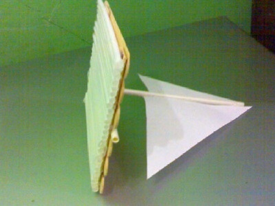 Bottom view of the raft showing the sail