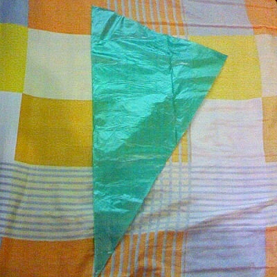Cut and folded kite shape