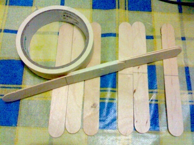 Lolly sticks glued together