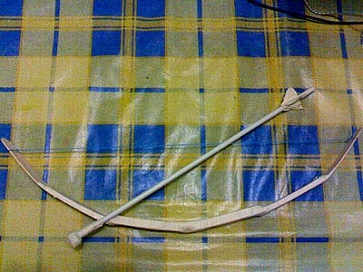 Completed bow and arrow