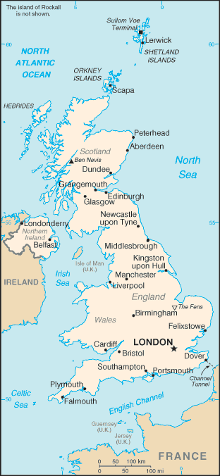 A map of the United Kingdom